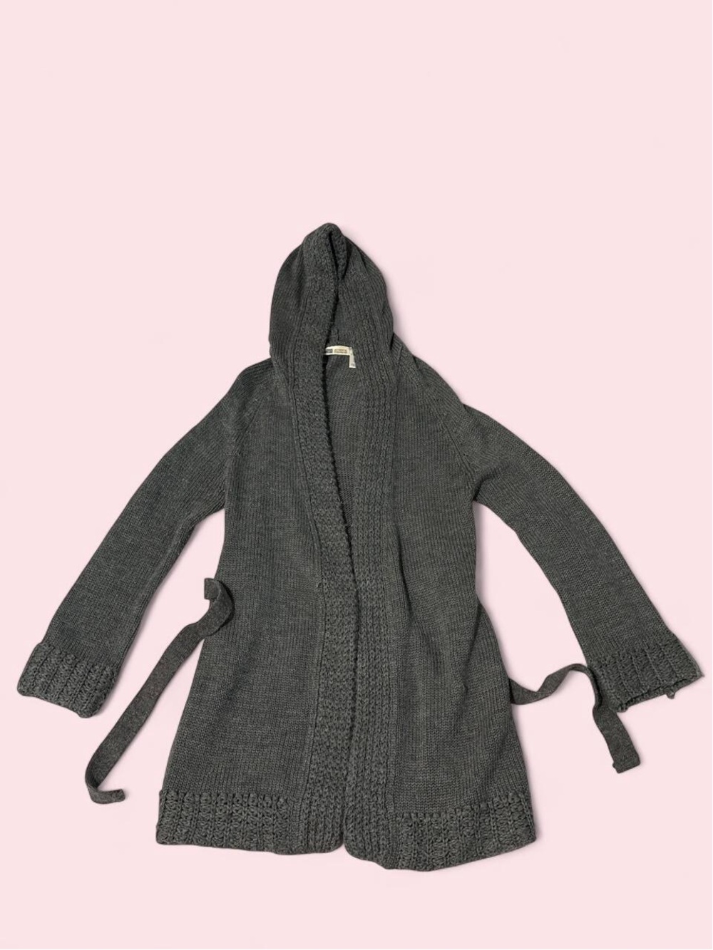 Faded Glory Vintage 1990s charcoal heather grey knit cardigan